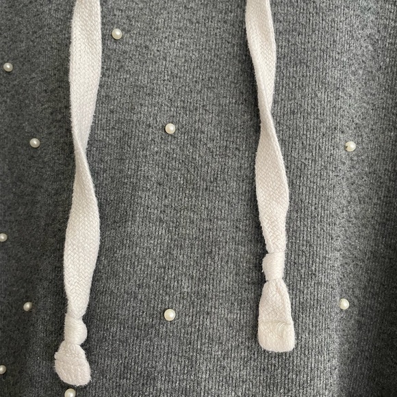 Zara Trafaluc Grey Hoodie with Pearls - Picture 9 of 9